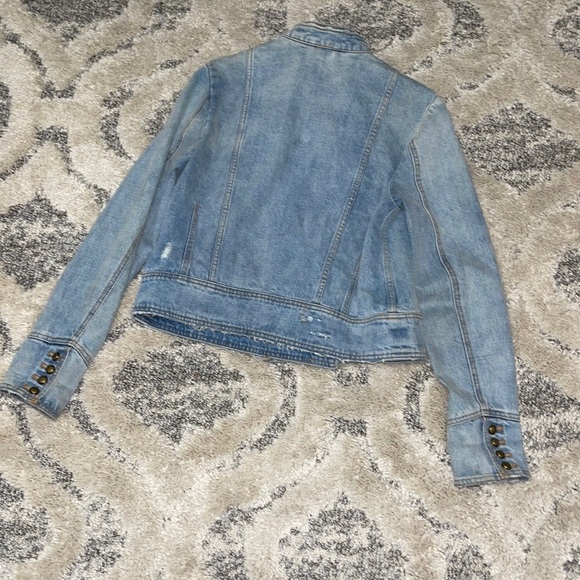 NWOT Free  People Ferry  Double Breasted Distressed  Denim Jacket - Picture 8 of 16